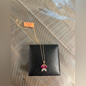 Elegant Gold and Pink Pendant Necklace Fine Jewelry real gold Macys